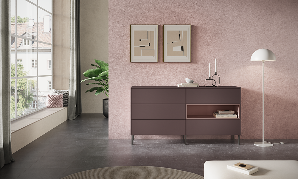 Matte velvet sideboard