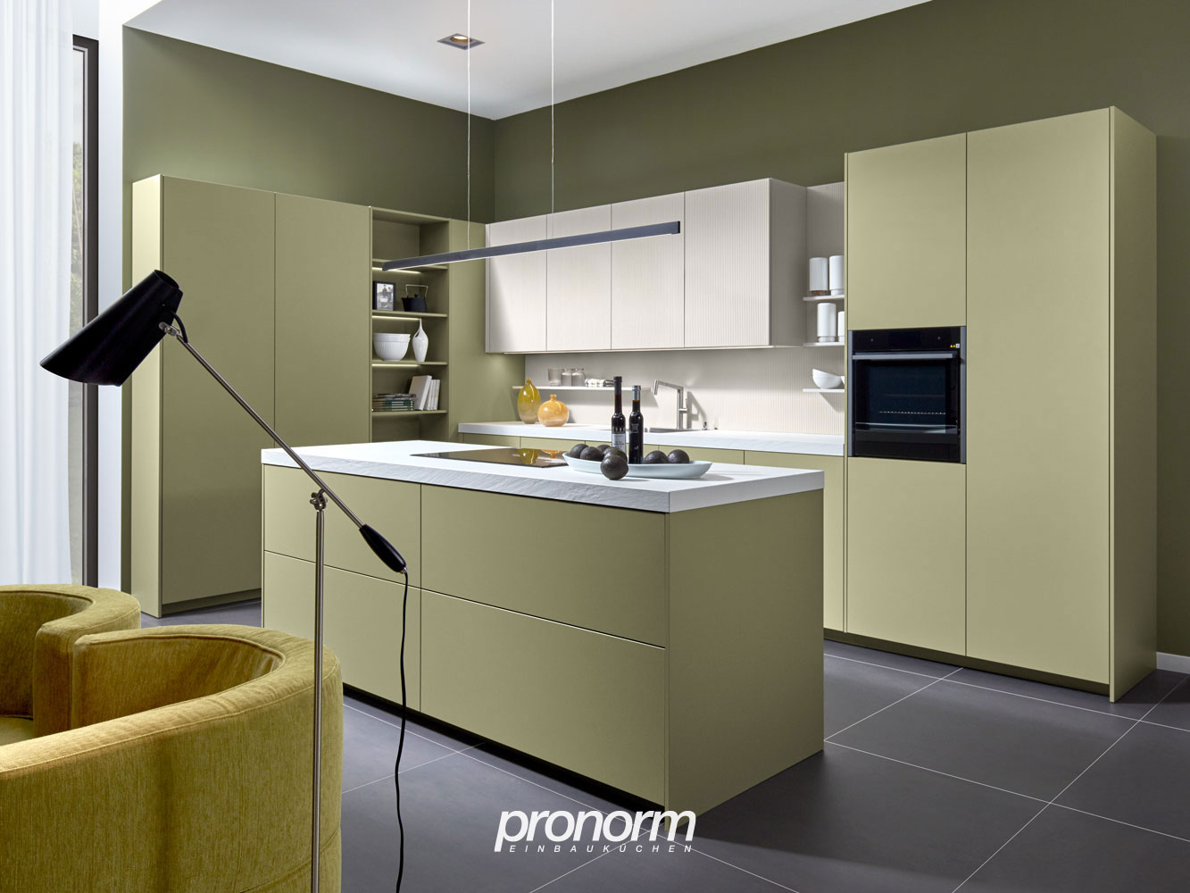 Jade Green & Angora Oak